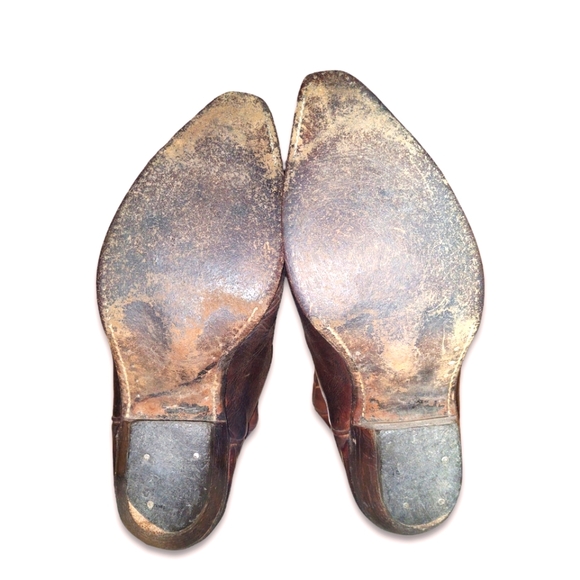 Boulet Vintage Leather Mid-Calf Cowboy Boots Made In Canada [9.5M/11F US] - Picture 6 of 6